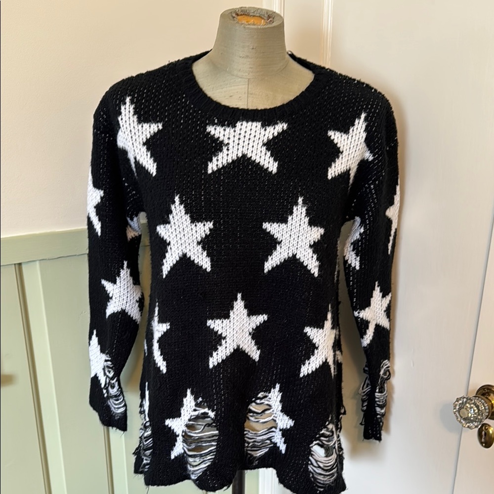 Black and White Star Sweater